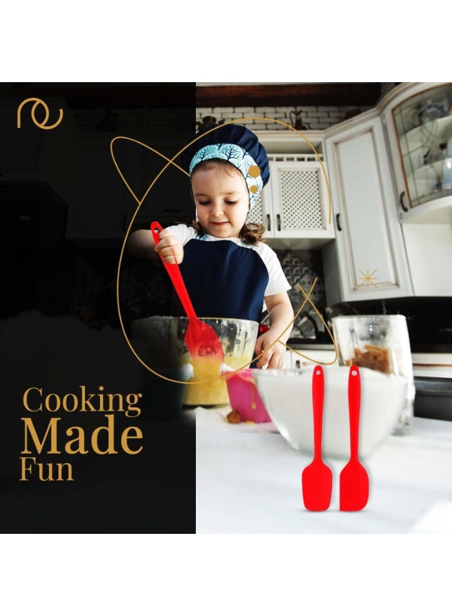 أدوات فرنسية طقم سباتولا سيليكون غير لاصق 2 قطعة (أحمر) – مقاوم للحرارة حتى 230°م، أدوات مطبخ للطهي والخبز، سيليكون غذائي خالٍ من BPA، آمن للغسالة ومعتمد FDA - Image 3